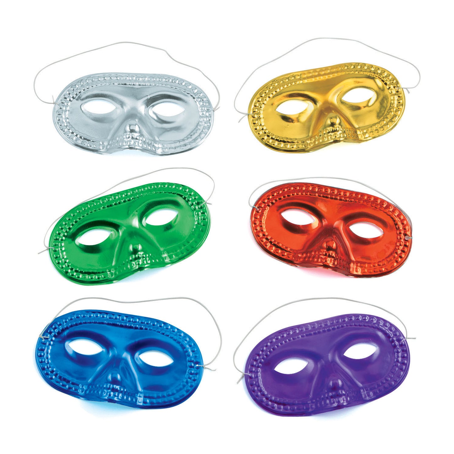 MASK - HALF METALLIC ASST COLORS 24 PC