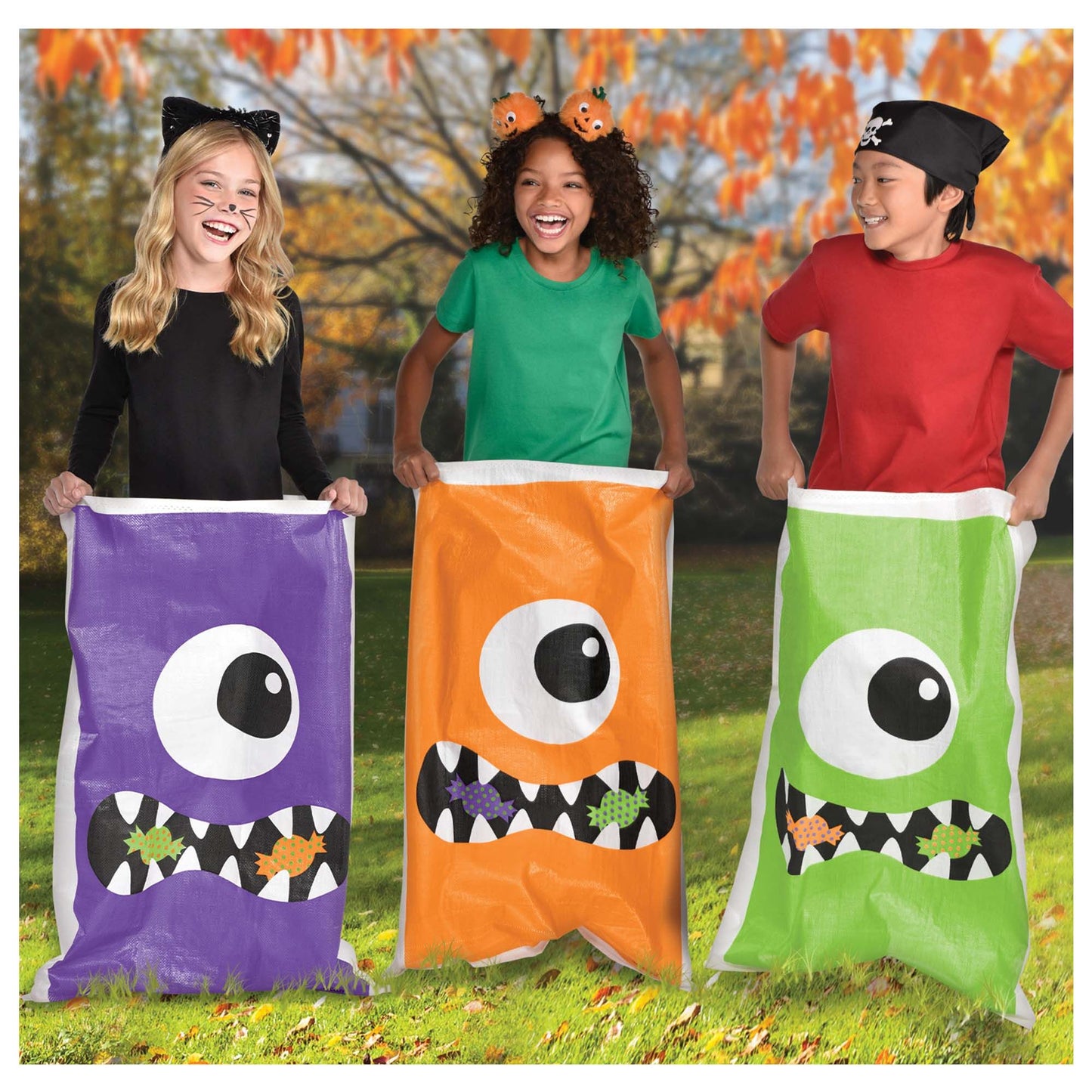 BOO CREW WOVEN PLASTIC POTATO SACKS