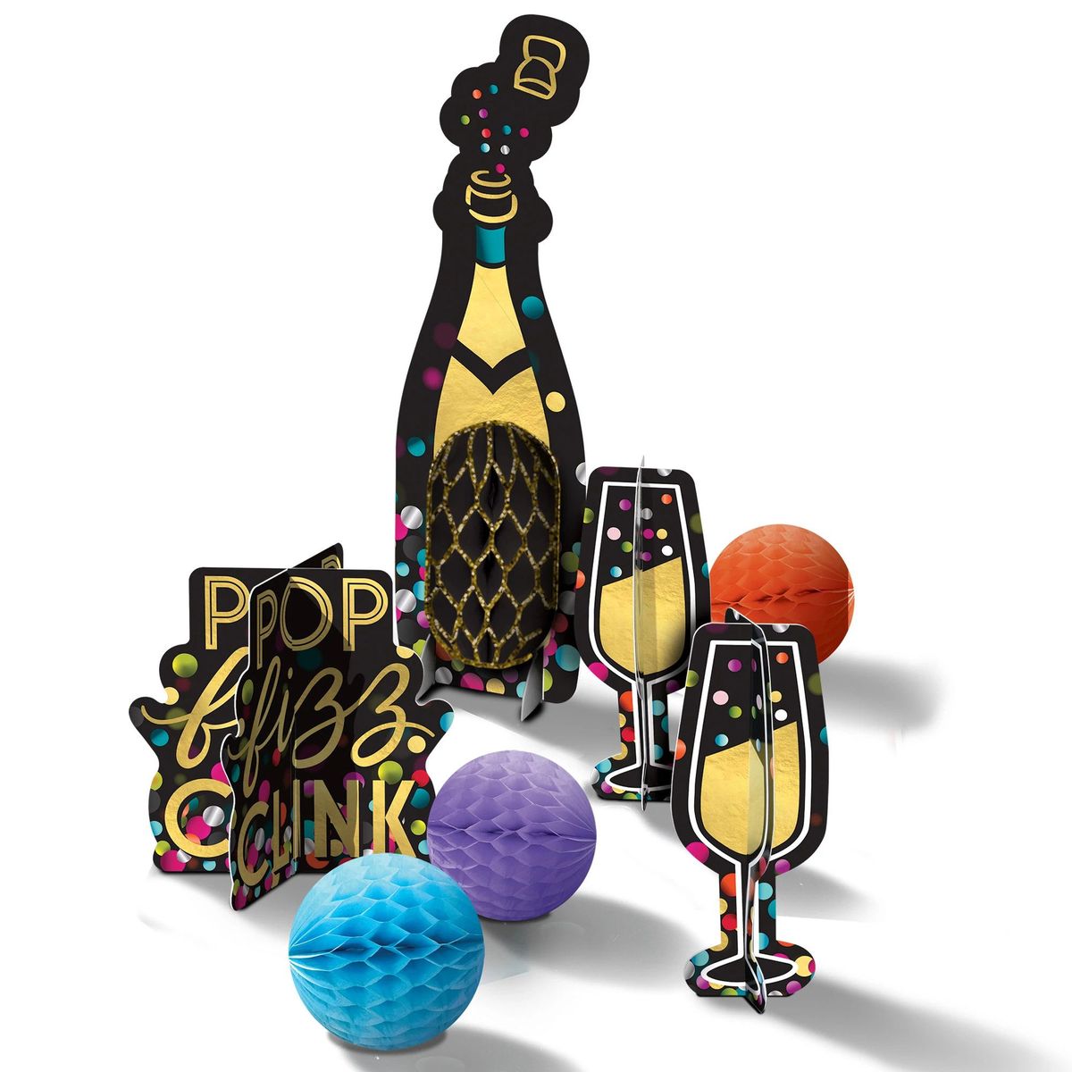 New Year "Pop Fizz Clink" Table Decoration Kit