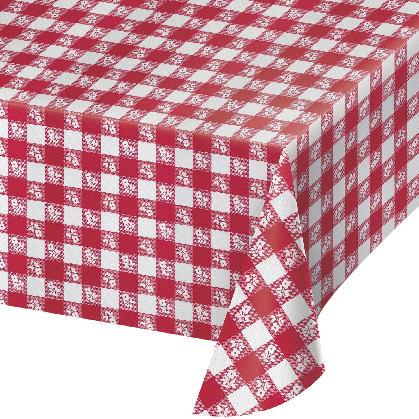 Red Gingham Rectangular Paper Table Cover