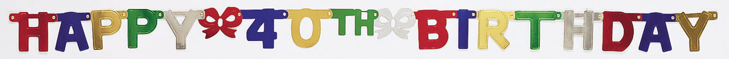 HAPPY 40TH BIRTHDAY BANNER