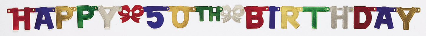 HAPPY 50TH BIRTHDAY BANNER