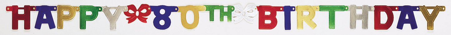 HAPPY 80TH BIRTHDAY BANNER
