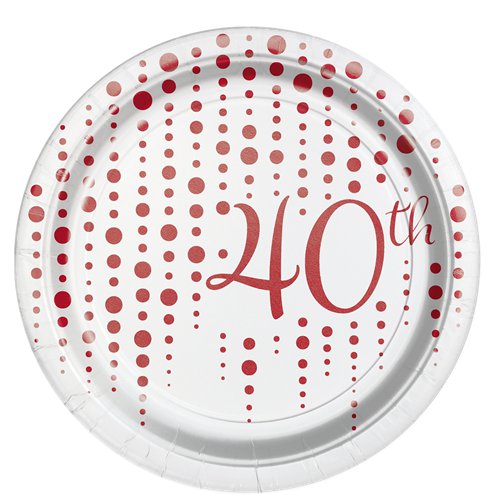 RUBY ANNIVERSARY CAKE PLATES - 40TH