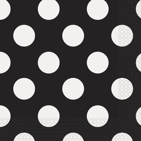 POLKA DOT NAPKINS BLACK LUNCHEON 16PCS/PK