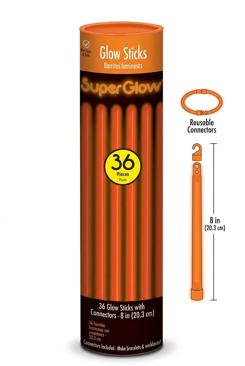 Orange Glow Sticks (36 Pack)
