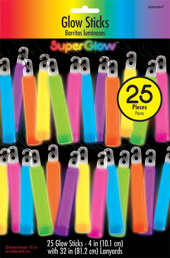 4" GLOW STICKS 25 PACK