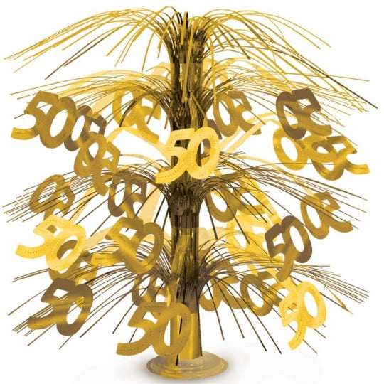 Gold 50th Cascade Centerpiece