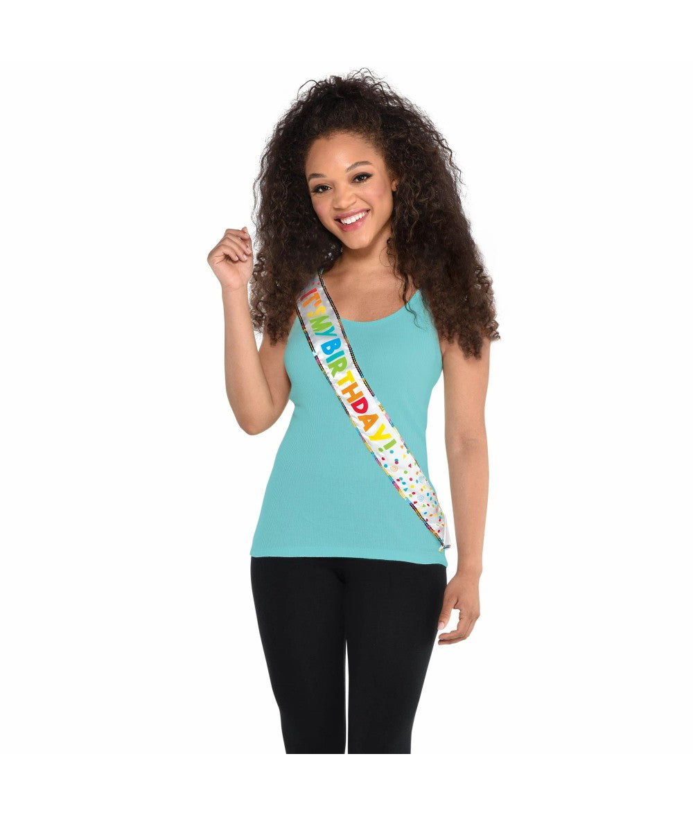 ITS MY BIRTHDAY MULTICOLOR SASH