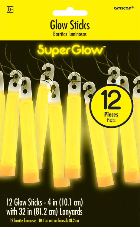 Yellow Glowstick Necklaces (12 Pcs)