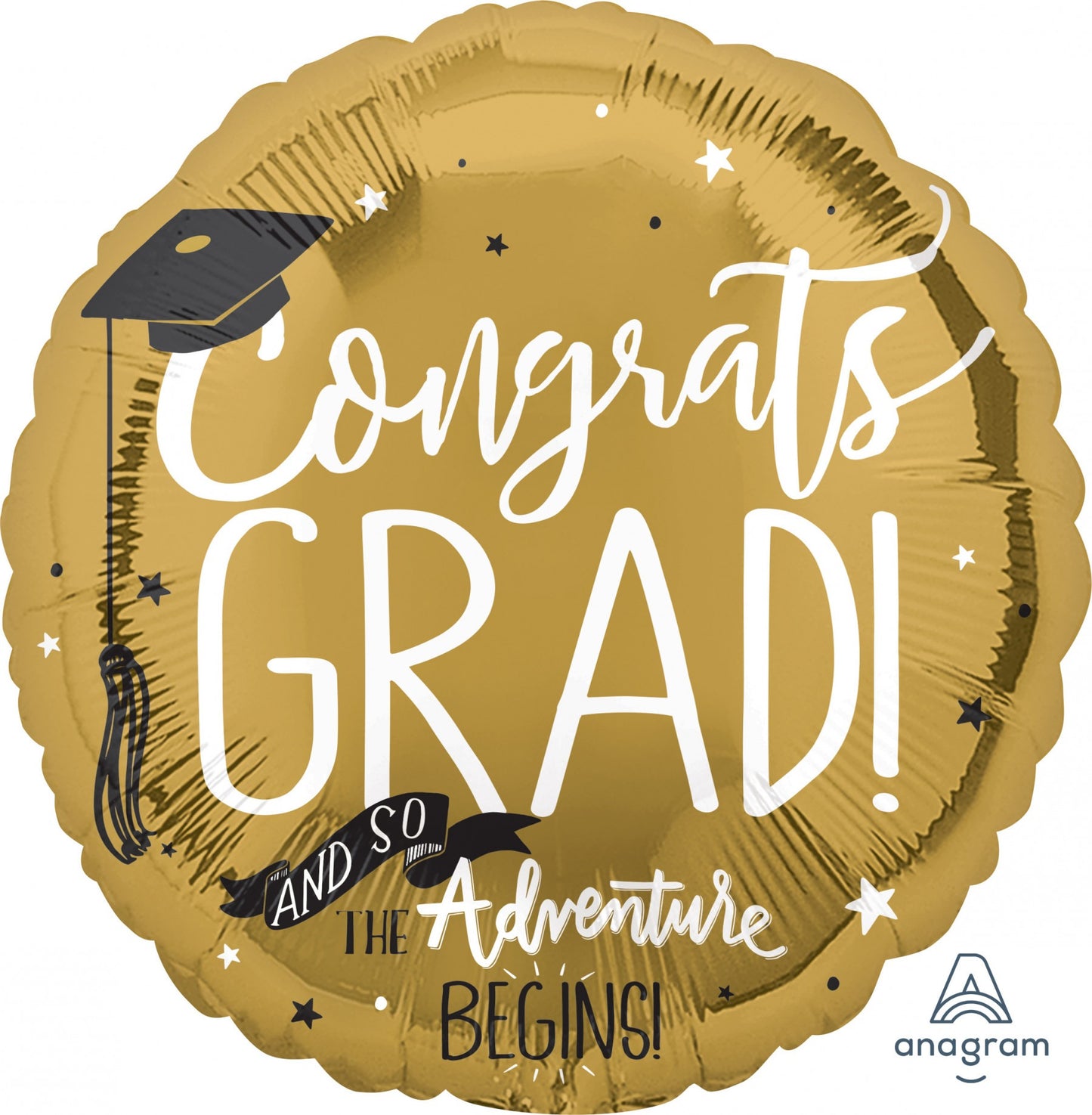 CONGRATS GRAD 28" AND SO THE ADVENTURE BEGINS