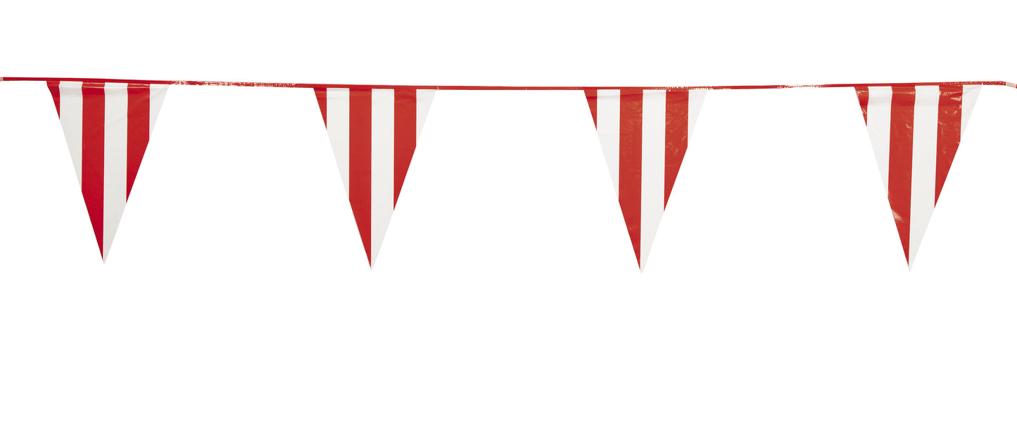 Red & White Striped Pennant Banner
