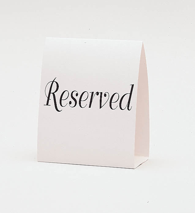 RESERVED TABLE CARDS
