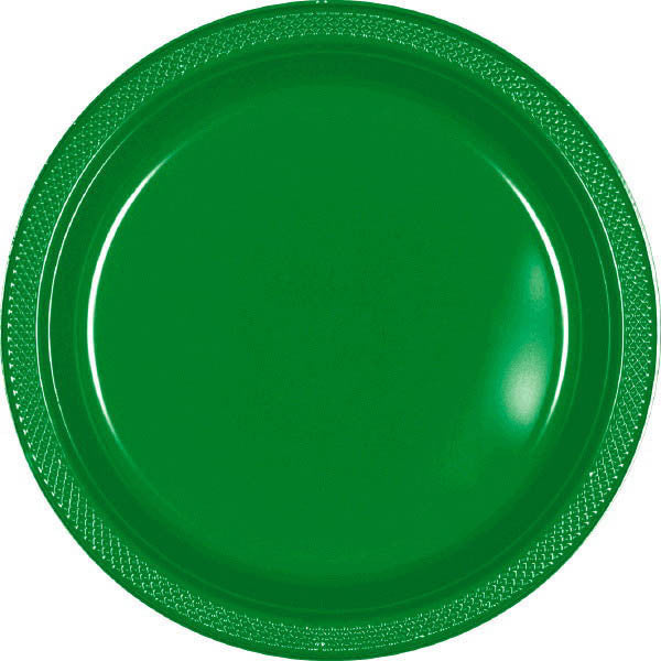 Festive Green 7" Plastic Plates - 20ct.