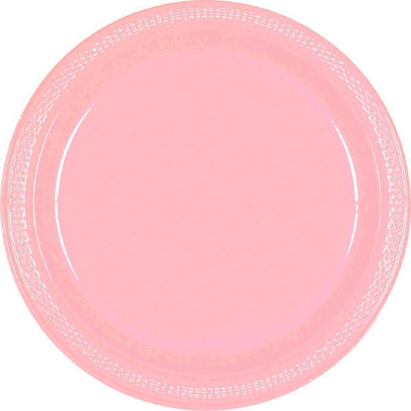 PLASTIC PLATES - NEW PINK 7" 20 COUNT