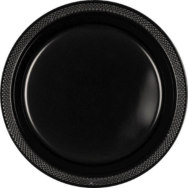 PLASTIC PLATES - JET BLACK 7" 20 COUNT