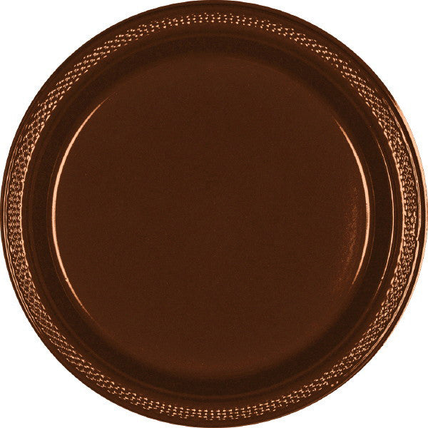 PLASTIC PLATES - CHOCOLATE BROWN 7" 20 COUNT