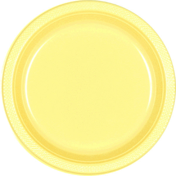 PLASTIC PLATES - LIGHT YELLOW   7"   20 COUNT