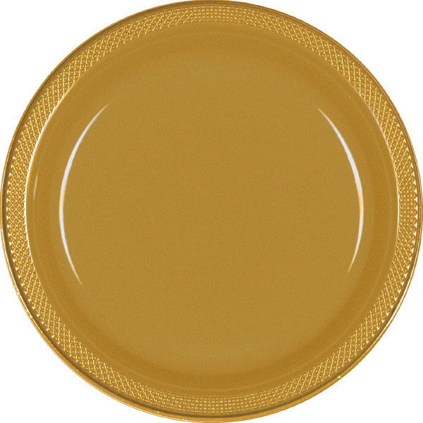 PLASTIC PLATES - GOLD SPARKLE   7"   20 COUNT