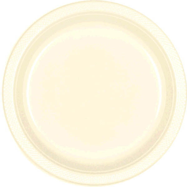 PLASTIC PLATES - VANILLA CREME  7"   20 COUNT