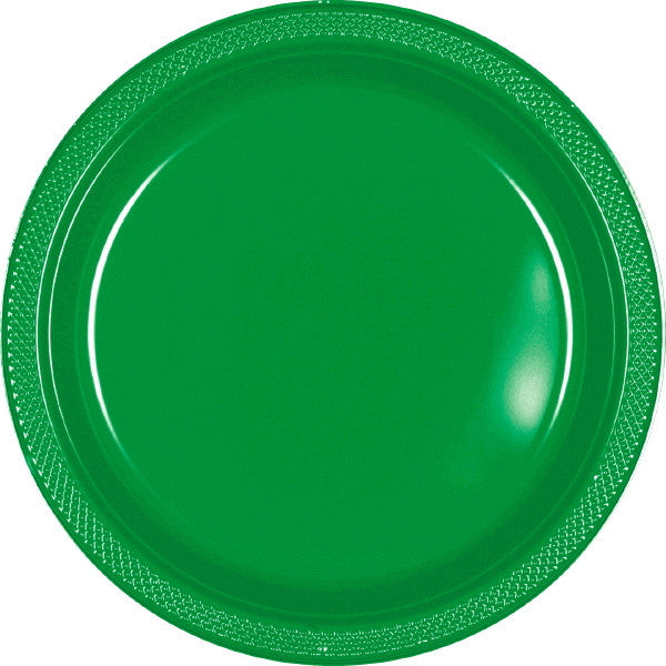 PLATE - FESTIVE GREEN 9"    PLASTIC   20 CT/PKG