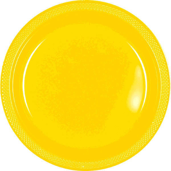 PLATE - YELLOW SUNSHINE 9"    PLASTIC   20 CT/PKG