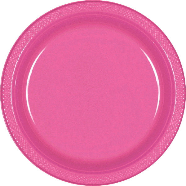 PLATE - BRIGHT PINK 9"    PLASTIC   20 CT/PKG