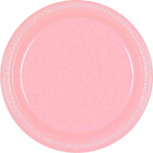 PLATE - NEW PINK PLASTIC 9" 20 CT/PKG