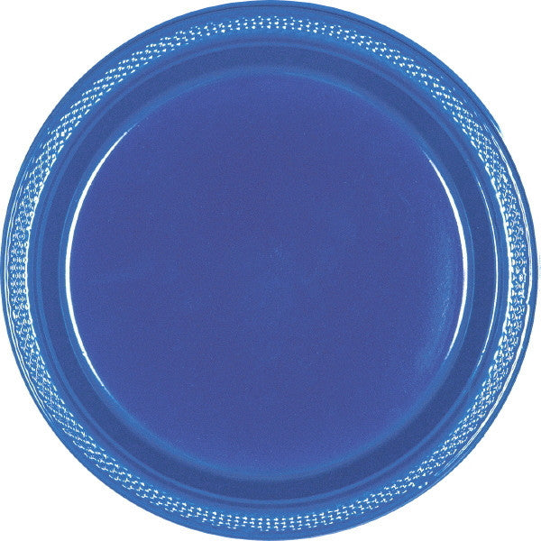 PLATE - FLAG BLUE 9" PLASTIC 20 CT/PKG