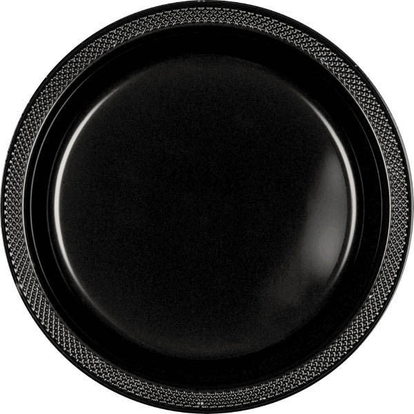 PLATE - JET BLACK 10 1/4" PLASTIC 20 CT/PKG