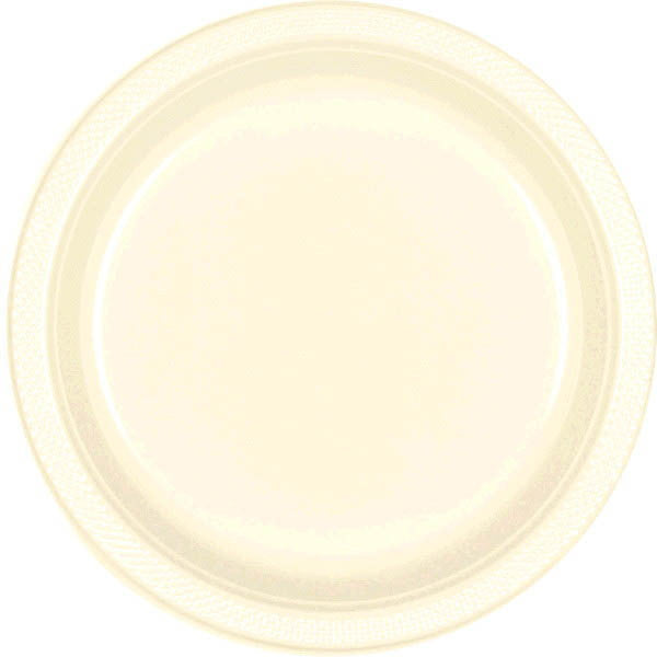 PLATE - VANILLA CREME 10 1/4" PLASTIC 20 CT/PKG