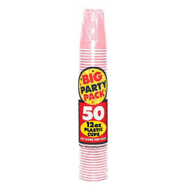 PLASTIC CUP - NEW PINK 12 OZ 50PCS/PKG