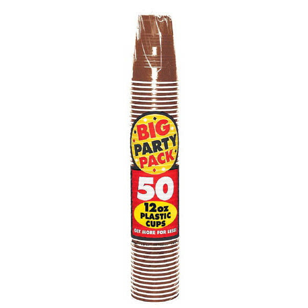 PLASTIC CUP - CHOCOLATE 12 OZ 50PCS/PKG