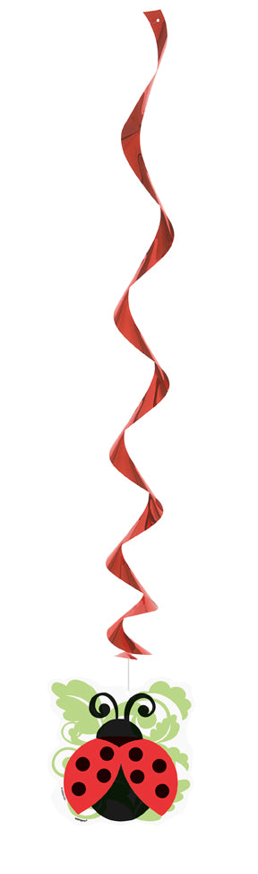LADYBUG HANGING SWIRLS 3PCS/PKG