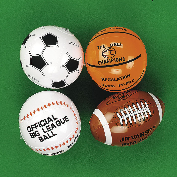 INFLATABLE - SPORT BALL MINI ASST 8" 12 CT/PKG