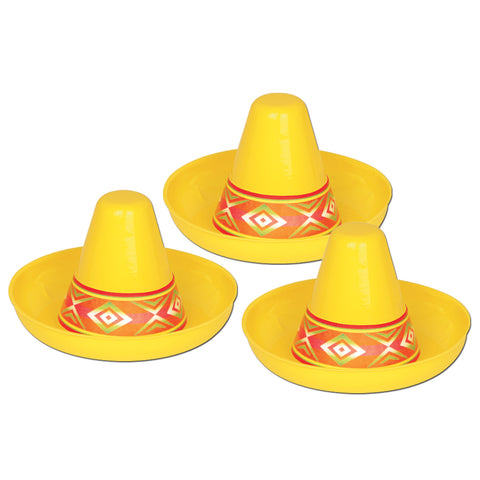 Mini Yellow Plastic Sombrero