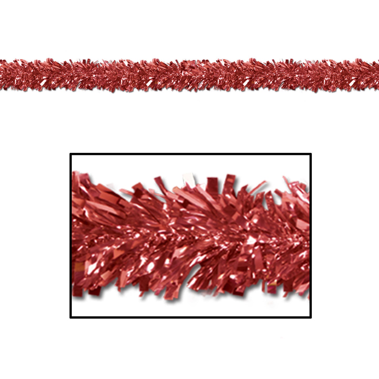 RED METALLIC GARLAND 15' X 4"