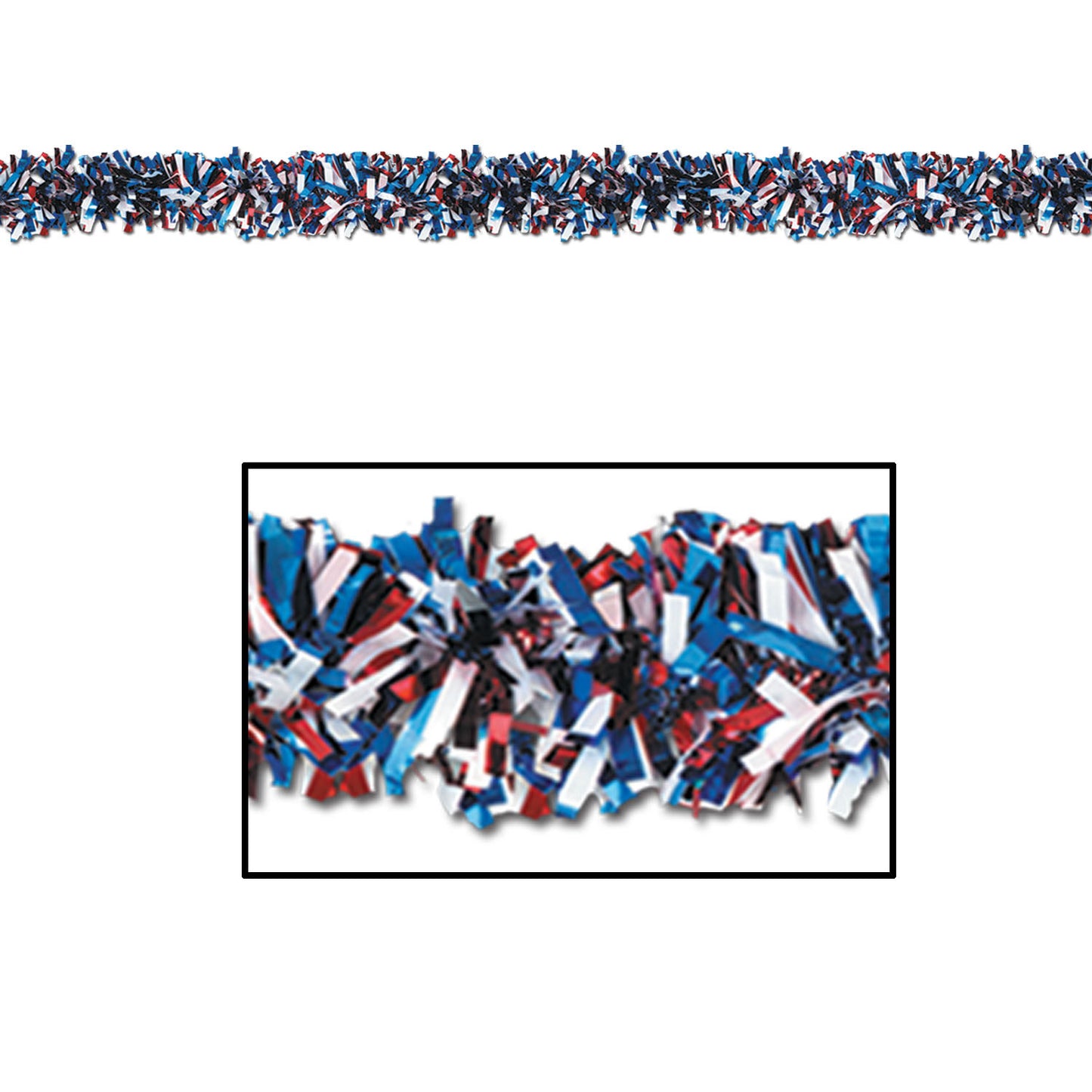 Red, White, Blue Metallic Garland