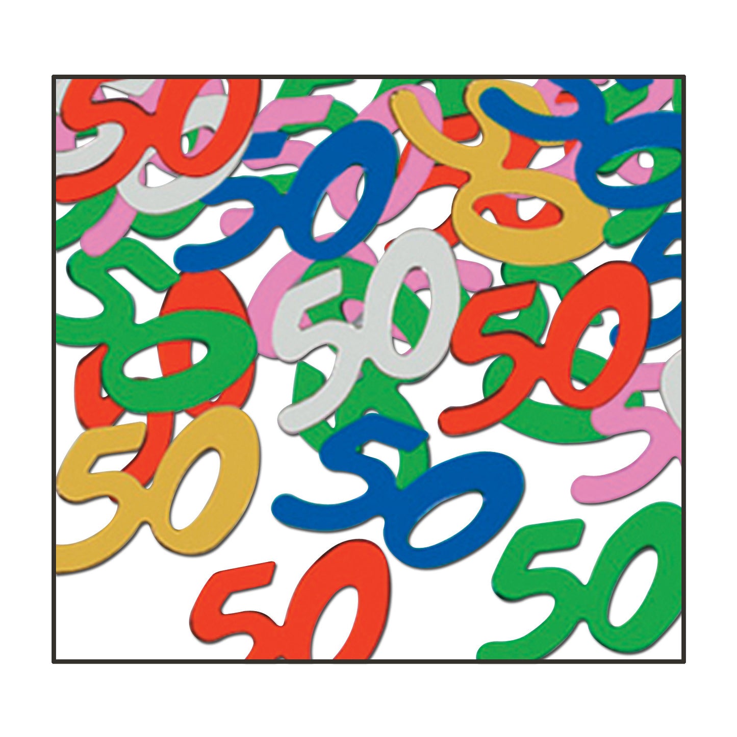 CONFETTI - 50 NUMERAL MULTI COLOR 1 OZ/BAG