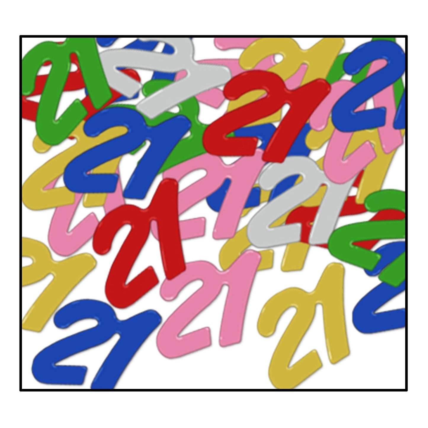 CONFETTI - 21 NUMERALS MULTI COLOR 1 OZ