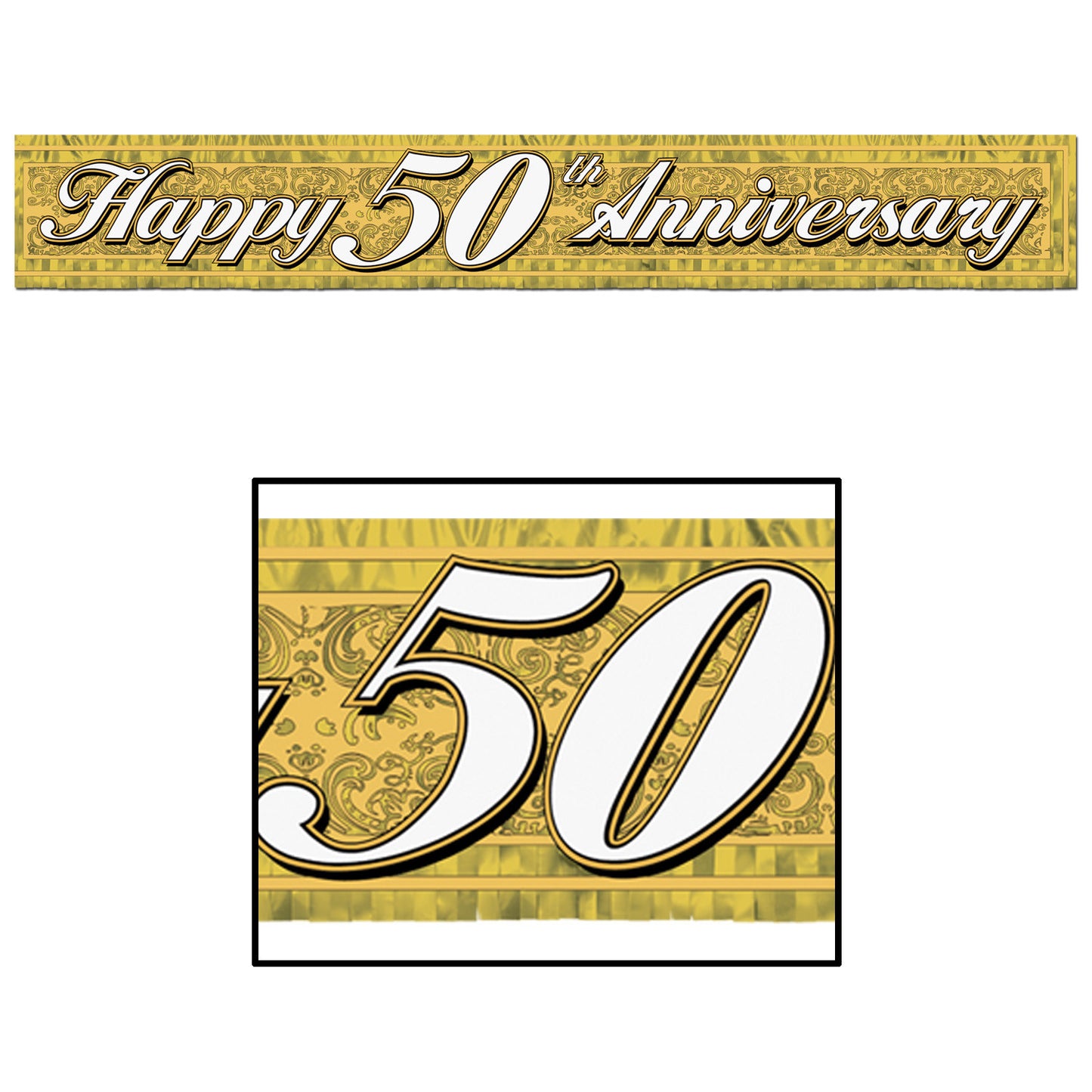 BANNER - HAPPY 50TH ANNIVERSARY 5' METALLIC