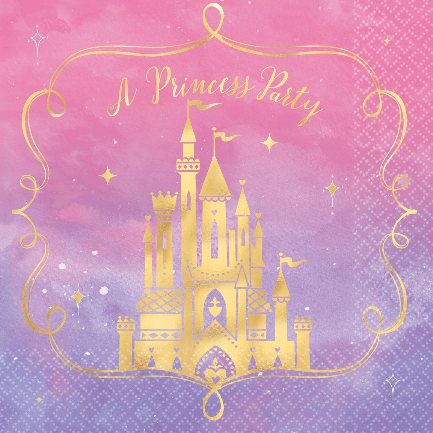 DISNEY PRINCESS HOT STAMPED LUNCHEON NAPKINS