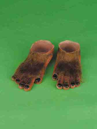 Brown Hairy Feet Covers - Adult Size