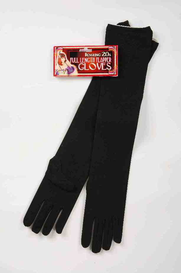 Long Black Nylon Gloves