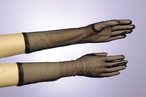 Long Black Fishnet Gloves