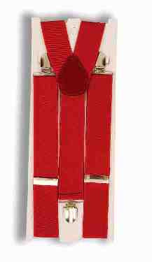 Red Adjustable Suspenders