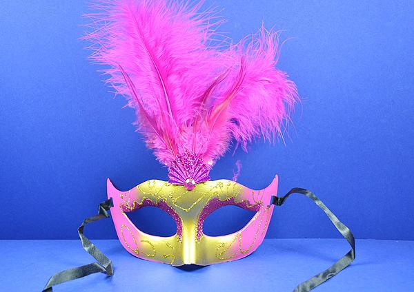 FUCHSIA & GOLD MASQUERADE MASK