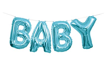 BLUE BABY BALLOON BANNER KIT 9FT LONG
