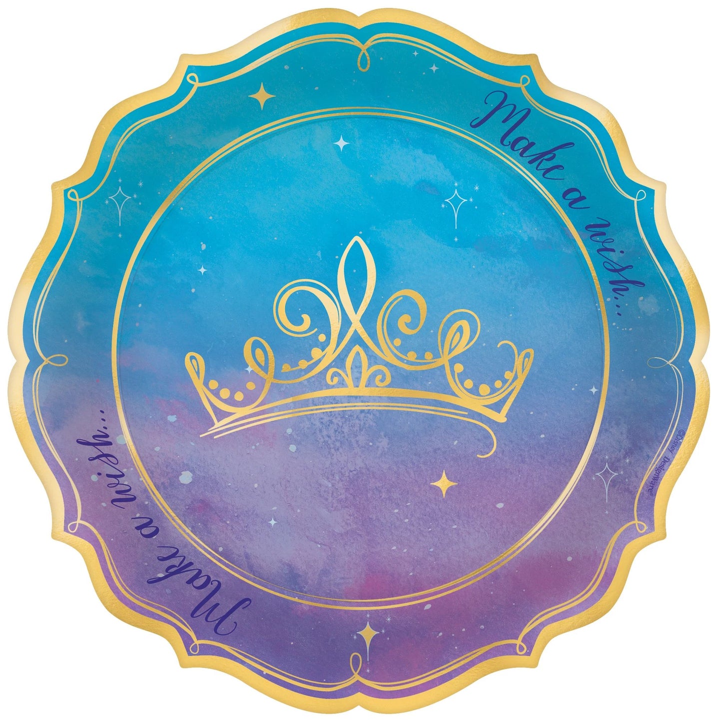 DISNEY PRINCESS 7" METALLIC PLATES