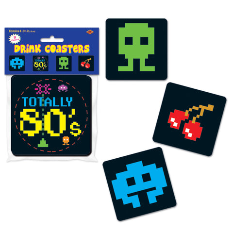 COASTERS - TOTALLY 80'S 3 1/2"           8 CT/PKG